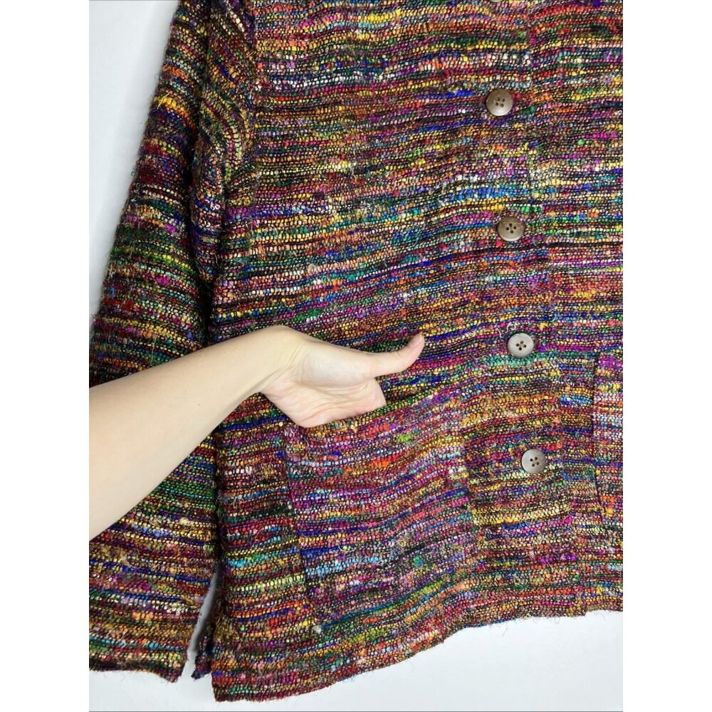 The Territory Ahead Women’s Large Coat Blazer Tapestry Silk Boho Artsy Lagenlook - Picture 6 of 10
